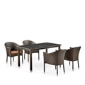 Комплект плетеной мебели T256A/Y350A-W53 Brown  4Pcs 25485