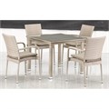 Комплект плетеной мебели T257C/Y376C-W85 Latte (4+1) + подушки на стульях 25479