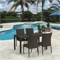 Обеденный комплект плетеной мебели из искусственного ротанга T256A/YC380A-W53 Brown (4+1) + подушки на стульях 25482
