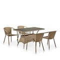 Комплект мебели из иск. ротанга T198D/Y137B-W56 Light Brown (4+1) 25462
