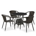 Комплект плетеной мебели T707ANS/Y137C-W53 4Pcs Brown 25451