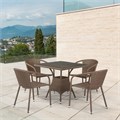 Комплект мебели из иск. ротанга T197BT/Y137C-W56 Light brown (4+1) 25454