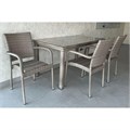 Комплект плетеной мебели T256C/Y376C-W85 Latte (4+1) + подушки на стульях 25488