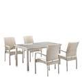 Комплект плетеной мебели T256C/Y376C-W85 Latte (4+1) + подушки на стульях 25488