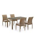 Комплект плетеной мебели T256B/Y380B-W65 Light Brown (4+1) 25474