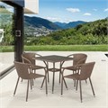Комплект плетеной мебели T282BNT/Y137C-W56 Light Brown 4Pcs 25449