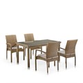 Комплект плетеной мебели T256B/Y379B-W65 Light Brown (4+1) 25487