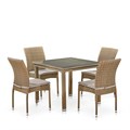 Комплект плетеной мебели T257B/Y380B-W65 Light Brown (4+1) 25478