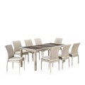 Комплект плетеной мебели T365/Y380C-W85 Latte (8+1) + подушки 25660
