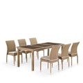 Комплект плетеной мебели T365/Y380B-W65 Light Brown (6+1) 25656