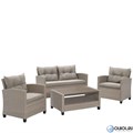 Плетеный комплект мебели с диваном из искусственного ротанга AFM-804B Beige 25728