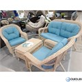 Плетеный комплект для отдыха из искусственного ротанга  LV-520 White-Blue 25732